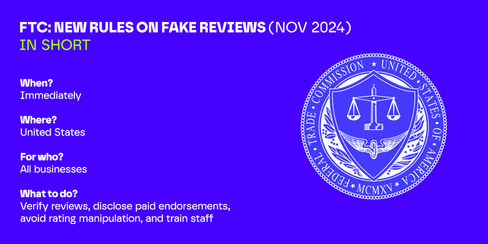 Compliance Alert: EAA – FTC New Rules for Fake Reviews online – how to comply – Learn More