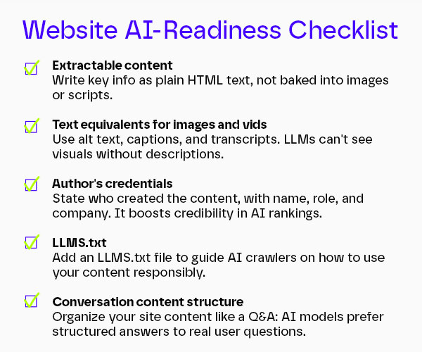 Website AI-readiness checklist – check if your website is ready for AI bots – by adhdev web development agency Poland – AI integrations, Umbraco, Kentico Website AI-readiness checklist – check if your website is ready for AI bots – by adhdev web development agency Poland – AI integrations, Umbraco, Kentico