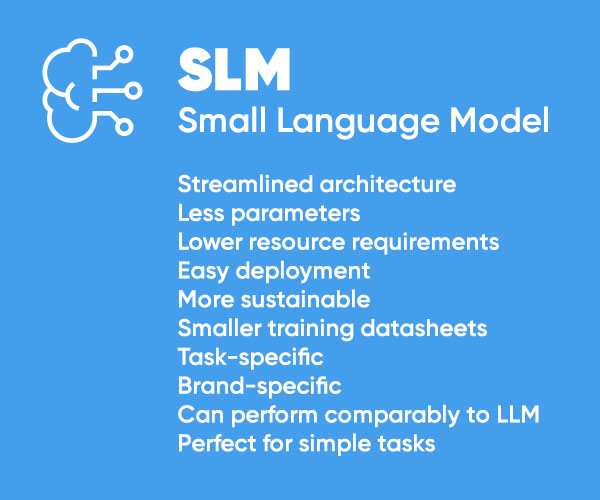 Small Language Models – more sustainable alternative to large language model-based generative AI – option for brand-specific AI integrations for CMS like Umbraco